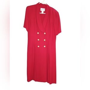 Julian Taylor Red Double-Breasted Dress